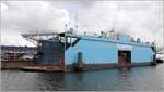 Das Empting Schwimmdock liegt im Neuen Fischereihafen von Cuxhaven. 08.07.2019