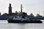 WULF 5 , Schlepper ,IMO 8912209 , Baujahr 1990 , 28 x 8 m , 16.04.2026 , Hafen - Cuxhaven , 