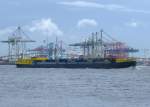 Die BEVENRODE hat gerade den Hamburger Hafen verlassen. Bild vom 04.10.2006