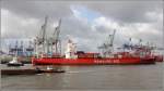 Die 2009 gebaute CAP HARRISSON (IMO 9440796) am 23.05.2013 beim Ablegen in Hamburg. Sie ist 262 m lang, 32 m breit, hat eine GT von 41.358, eine DWT von 51.699 t und kann 4.300 TEU transportieren. Heimathafen ist Monrovia (Liberia). 