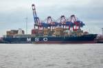 MSC ARBATAX  Containerschiff  IMO  9605231 , Baujahr  2013 , 300 x 48m , TEU  8948 , Hafen Hamburg 07.04.2015    