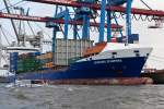 Die  Bernhard Schepers  IMO:9492505, am CT Burchardkai im Hamburger Hafen  am 11.09.2015...