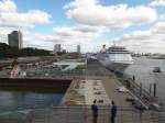 Hamburg am 26.8.2014: Cruisecenter Altona mit der COSTA MEDITERRANEA (IMO 9237345) /
