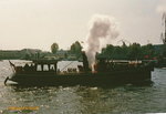 OTTO LAUFFER am 7.5.1988 (Hafengeburtstag), Hamburg, Elbe vor den Landungsbrücken (scan vom Dia) /   Dampfbarkasse / ex HAFENPOLIZEI VI, später WASSERSCHUTZPOLIZEI 6, 1968 außer Dienst 