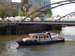 HAFENKAPITÄN (3) (ENI 04809850) (H3558) am 4.5.2016, Hamburg, Elbe, Einfahrt in den Binnenhafen /    Barkasse der HPA / Lüa 19,6  m, B 5,1 m, Tg 1,5 m / 1 Diesel, 529 kW (720 PS), 13 kn /