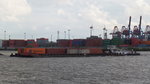 ORION II (ENI 05609480) am 5.8.2016, Hamburg, Elbe vor B&V /  Ex-Namen: SCH 2614,   Schubschiff / Lüa 21,66 m, B 8,19 m, Tg 1,6 m / 2 Diesel, SKL 6 NVD 26-A2, ges.