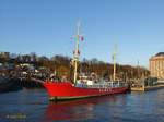 ELBE 3 am 19.3.2019, Hamburg, Elbe, Liegeplatz Museumshafen Övelgönne /  Feuerschiff / Lüa.