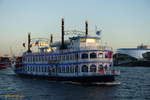 LOUISIANA STAR (ENI 05803860) am 19.3.2019 Hamburg, Elbe, Höhe Landungsbrücken /    Binnenfahrgastschiff / Lüa.