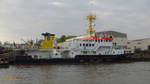 CAPELLA  (IMO 9296949) am 23.4.2019, Hamburg, an der Lürssen/Norderwerft im Reiherstieg /  Vermessungsschiff / BRZ 552 / Lüa 4302 m, B 10,8 m, Tg 1,6 m / 2 Diesel, MTU,  Typ: 8 V 2000 M60,