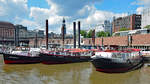 Barkassen - darunter BUENOS AIRES und HANSA III (H 3488) - am 26.05.2020 im Hafen von Hamburg