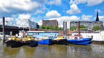 Barkassen - darunter NORDSEE VI - am 26.05.2020 im Hafen von Hamburg