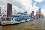 Barkasse PAULINE ABICHT (Europanummer: 05104020) am 26.05.2020 im Hafen von Hamburg. Reederei Rainer Abicht.