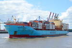 Containerschiff, Name:  MAERSK BRANI  Baujahr: 2010 Länge: 223.30 m Breite: 32.26 m Tiefgang: 12 m Maschinenleistung: 29231 KW Geschwindigkeit: 23,00  Kn Container: 3100 TEU am 20.07.20 Ausfahrt