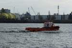 MOORING TUG II am 9.3.2020, Hamburg, Elbe vor den Landungsbrücken /   Festmacherboot / Lüa 11,3 (11,25) m, B 4,1 (3,8) m, Tg 1,65 m  / 1 Diesel, 210 kW (285 PS), 9 kn, Pfahlzug: 3 t / gebaut