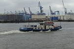 DEEPENSCHRIEWER II am 28.3.2022, Hamburg, Elbe vor den Landungsbrücken /    Mess- und Peilschiff der HPA / Lüa 27,5 m, B 8,6 m, Tg 1,35 m / 2 Diesel ges.