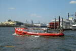 TOKYO (ENI 05108800) am 21.4.2008, Hamburg, Elbe hinter der Überseebrücke /   ex HILDEGARD, (H18622)  /  Barkasse / Lüa 16,5 m, B 4,1 m, TG 1,3 m  /  73 Fahrgäste / 1 Diesel, 168