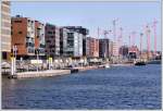 Der am 20.09.08 erffnete  Traditionsschiffhafen  in der Hamburger Hafencity, hier recht bersichtlich, nach 3 Wochen am 11.10.08.