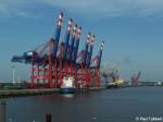 Containerkrne in Hamburg Waltershof am Eurokai, 1. Mai 2008.