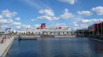 Stena Scandinavica von der Seite in Kiel. Sommer 08