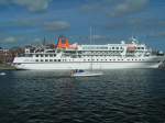 Schiff  Bremen  der Hapag-Lloyd (Expedition Cruises) am 4. Sept. 2004 am Hafen in KIEL