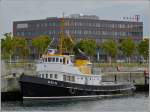 Schlepper ODIN im Hafen von Kiel, Flagge Deutschland, IMO 6604640, Bj 1965, L 26,2 m, B 7 m, Motoren Leistung 400Ps/ 294 KW, Geschw. 10 kn, Eigner Achterbahn AG Kiel. 16.06.2013