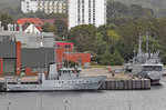 Mehrzweckboot Y 863 STOLLERGRUND am 21.08.2016 im Hafen von Kiel.