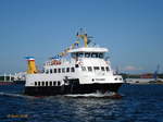 STRANDE (IMO 8400074) am 22.6.2009, Kiel, Hafen /     Fährschiff / GT 266 / Lüa 32,9 m, B 7,9 m, Tg 2,53 m / 1 MWM-Diesel, 250 kW (340 PS); 11,5 KN / Fahrgäste: Sommer 300, Winter 240 /
