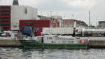 AMRUM am 19.6.2012, Kieler Hafen /
Ex-Name: BRUNHILD -> 1997 /
Zollboot (17 m Typ / Verdrängung: ca.20 t / Lüa 17,25 m, B 4,35 m, Tg 1,1 m / 2 Diesel, MAN, ges. 750 kW (1020 PS), 42 km/h  / gebaut 1990 bei W. Fleischhauer, Dormagen / 
BRUNHILD 1990-1997 in Passau auf der Donau eingesetzt, 1997 Umbau zum seegehenden Schiff, umbenannt AMRUM, Heimathafen Husum / 

