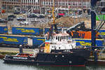 Schlepper KIEL der Schlepp- und Fährgesellschaft Kiel mbH (SFK) im Hafen von Kiel. Aufnahme vom 10.02.2016