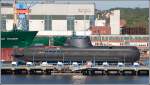 Ein U-Boot-Neubau bei HDW in Kiel am 08.05.2008. Es knnte sich um das neue, 56 m lange U 33 der Klasse 212 A mit Brennstoffzellenantrieb handeln. 