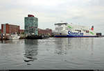 Stena Scandinavica der Stena Line AB liegt im Schwedenkai in Kiel und wird später als Fähre nach Göteborg (S) aufbrechen.