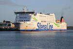 Die STENA GERMANICA auf ihrem Seeweg von Göteborg nach Kiel kurz vor dem Anlegen am Kieler Schwedenkai.23.10.2021