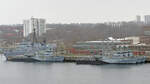 Kriegsschiffe (darunter Ex M 1093 AUERBACH) am 08.02.2023 in Kiel