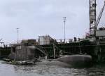1974 Kiel. U-21 der Bundesmarine kurz vor der Indienststellung bei HDW.