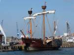 Segelschiff LISA von LÜBECK (Nachbau Traditionsschiff in Kraweelbauweise); auf der Trave, 12.09.2014
