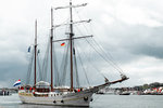 Dreimastmarstoppsegelschoner MARE FRISIUM im Hafen von Lübeck-Travemünde.