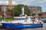 Polizeiboot FALSHÖFT der WSP Schleswig-Holstein im Hafen von Travemünde. Aufnahme vom 13.08.2017