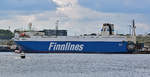 FINNMILL (Finnlines) am 13.08.2017 am Skandinavienkai in Lübeck-Travemünde