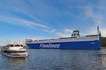 MS FINNPULP (IMO 9212644) verlässt am 23.09.2017 den Hafen von Lübeck-Travemünde.