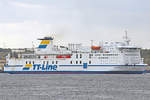 HUCKLEBERRY FINN (IMO 8618358)am 20.9.2018 im Hafen von Lübeck-Travemünde