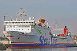 STENA GOTHICA am 6.10.2018 am Skandinavienkai Lübeck-Travemünde liegend