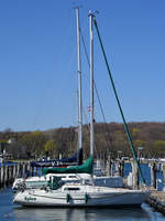 Die Segelyacht  Sylca  Anfang April 2019 in Travemünde.