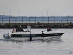 Das Leih-Motorboot  Sunrise  Anfang April 2019 in Travemünde.