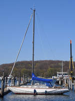 Die Segelyacht  Skylla  Anfang April 2019 in Travemünde.