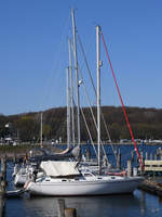 Die Segelyacht  Antares  Anfang April 2019 in Travemünde.