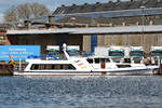 BIJOU (ENI-Nr.: 03320424, MMSI : 211807720) am 5.5.2019 in Lübeck. Das 27 m lange Motorboot wurde 1959 gebaut bei der Rheinwerft Mainz-Mombach