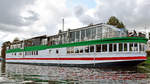 Das Betonschiff RIVERBOAT am 08.09.2019 in Lübeck.