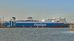FINNTIDE (IMO 9468920) am 19.01.2020 am Skandinavienkai in Lübeck-Travemünde liegend