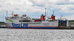 STENA GOTHICA (IMO 7826867) am 16.05.2020 am Skandinavienkai in Lübeck-Travemünde liegend.