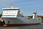 CAROLINE RUSS (IMO: 9197533, MMSI: 255805834) am 31.05.2020 im Hafen von Lübeck, Lehmannkai 2 / Querkai